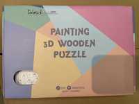painting 3d wooden puzzle unicorn