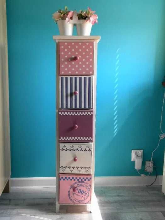 Szafka Szuflady Nordycki Styl Postarzana