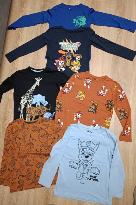 Bluzki długi rękaw zestaw 6 sztuk 122 w super stanie