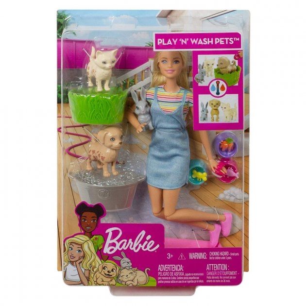 Барбі Купай і грай Barbie Play 'N' Wash Pets Doll Playset, Blonde