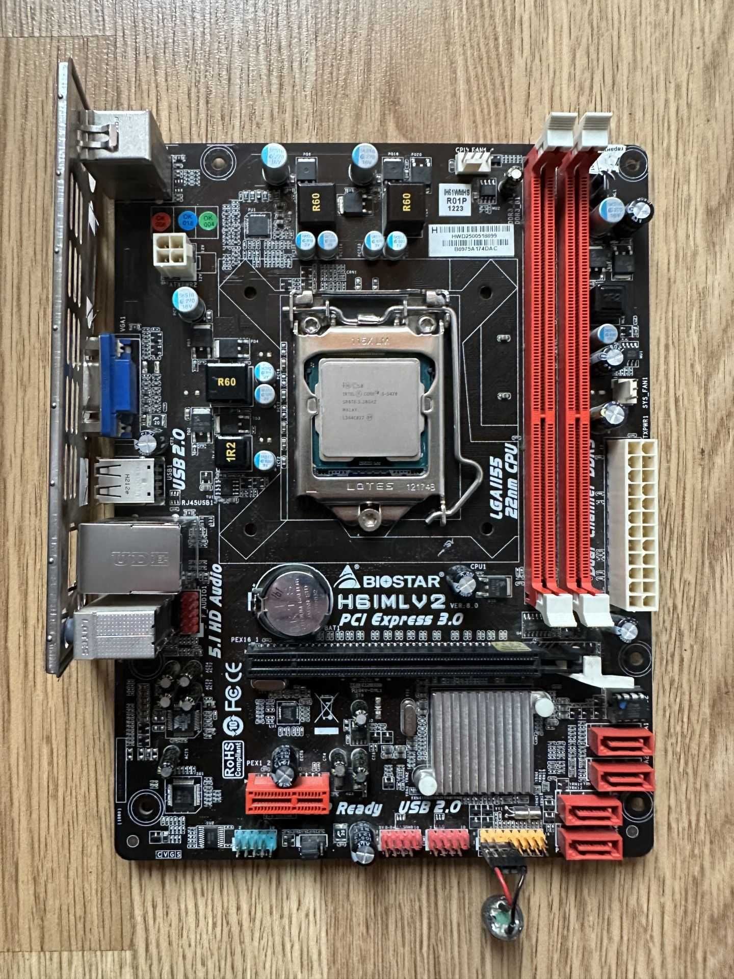 Материнська плата Biostar H61MLV2 (S1155 + Процесор i5 3470