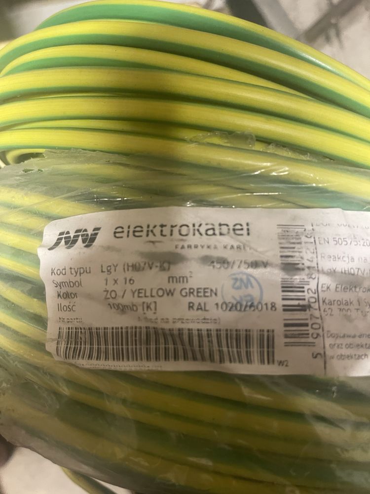 Przewod 1x16 mm 1x 100 metrow