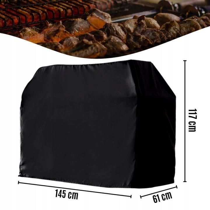 Duży Pokrowiec Osłona na Grill Gazowy Grilla Wodoodporny 145x61x117 cm