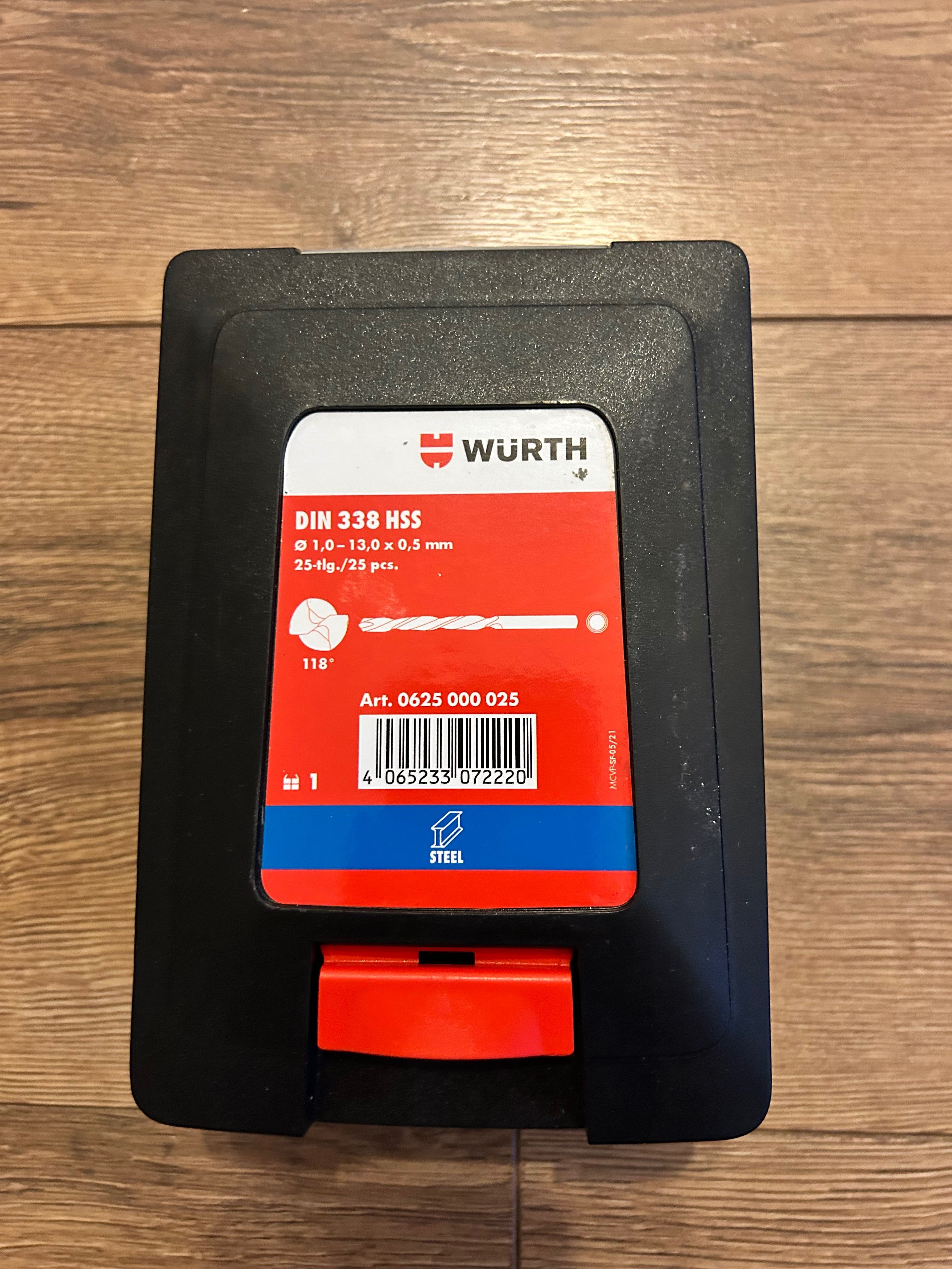 WURTH Zestaw wierteł HSS DIN338 Type RN 118° 25szt
