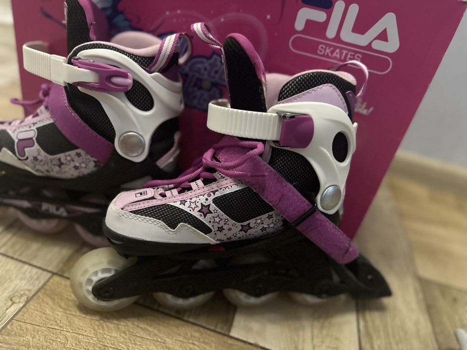 Набор ролики для девочки Fila J-ONE G Black Magenta Combo 3 set