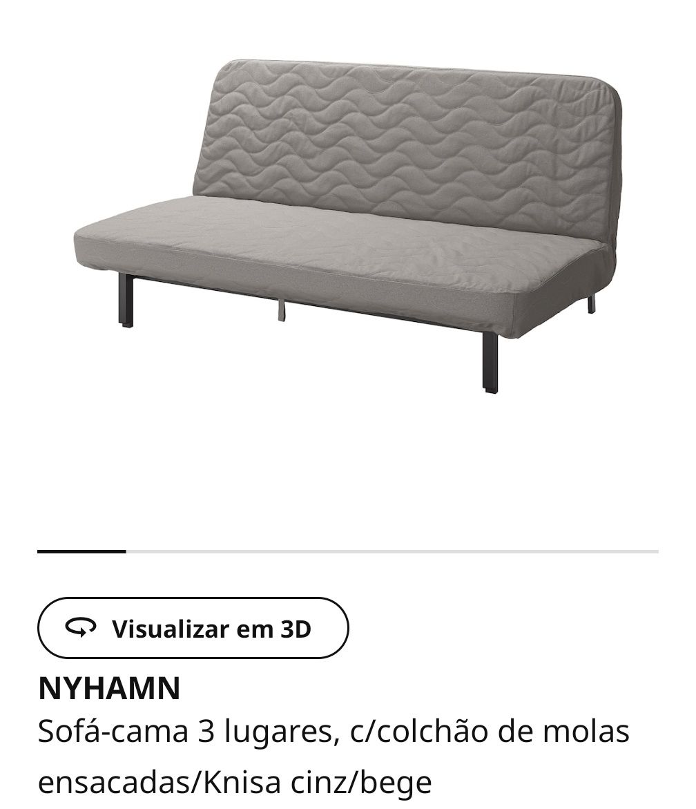 Sofá cama Dobrável IKEA Nyhamn Azul