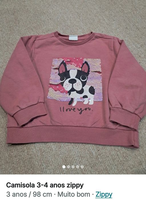 Camisola animais 98cm