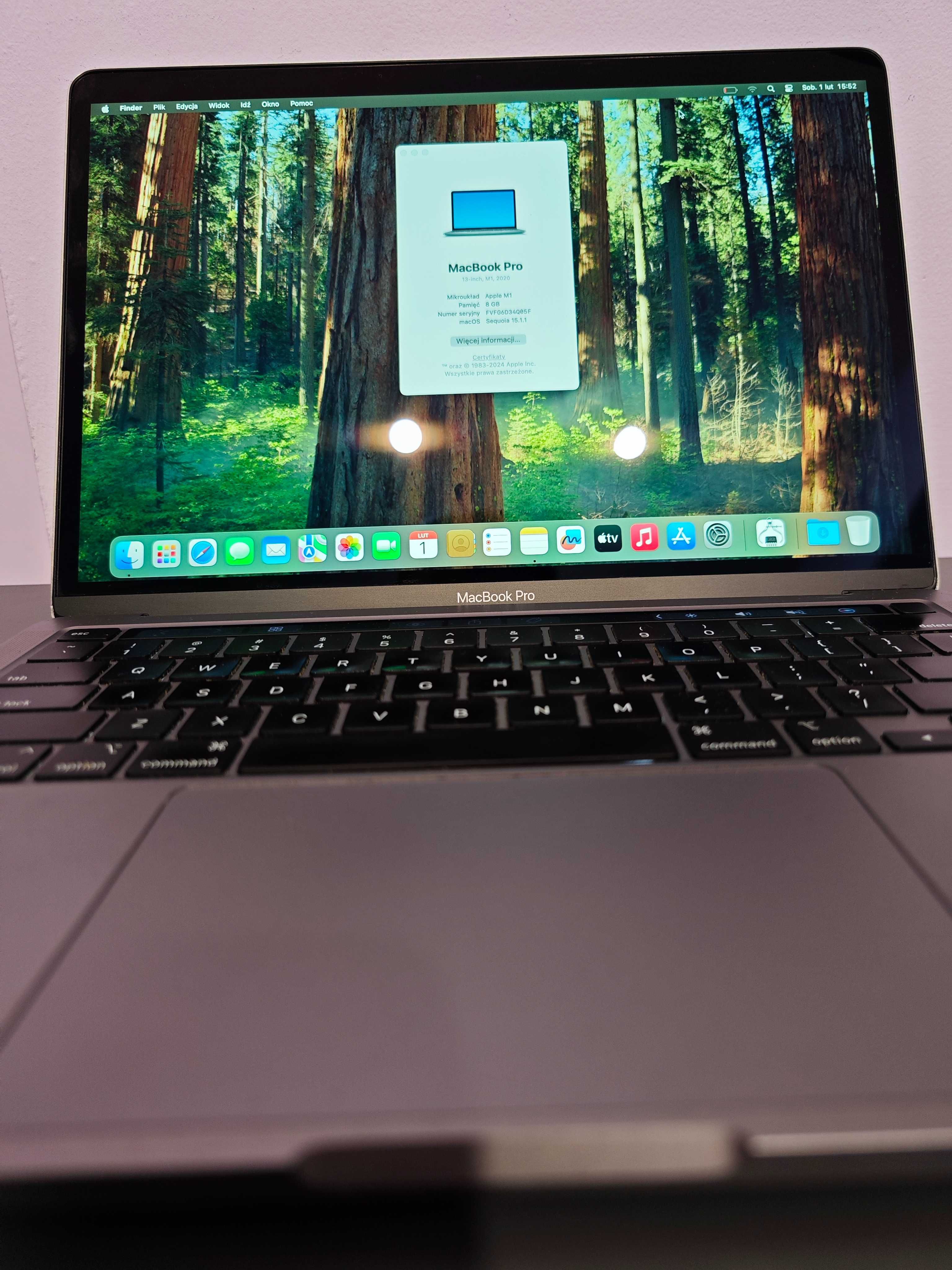 Macbook Pro 13” M1 Retina 2020r A2338/RAM 8GB/SSD 512GB/TouchBar