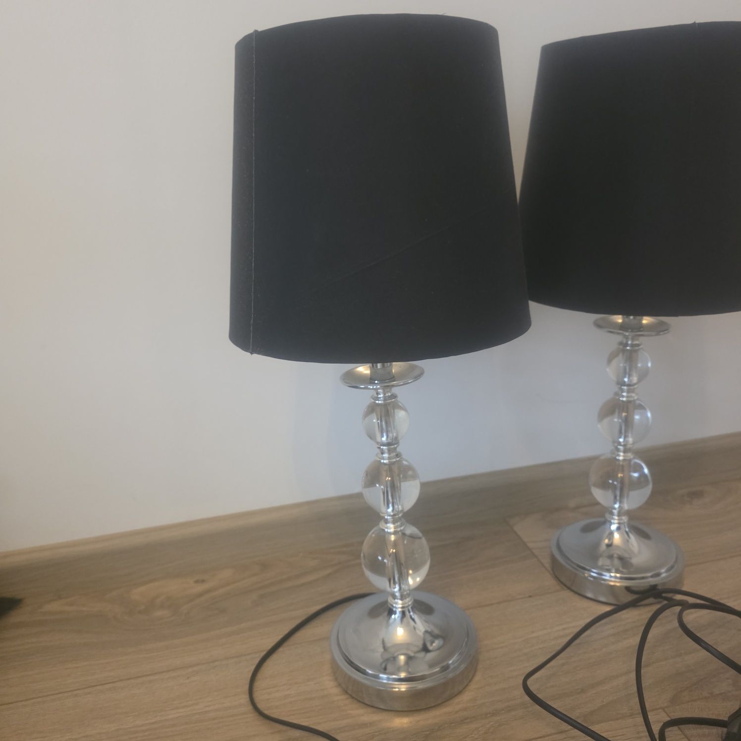 Lampy do sypialni czarne klosze 2 sztuki
