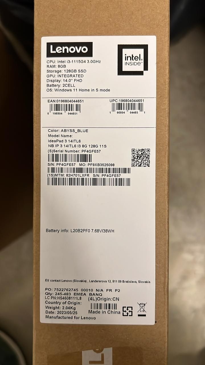 Ноутбук Lenovo IdeaPad 3 14ITL6