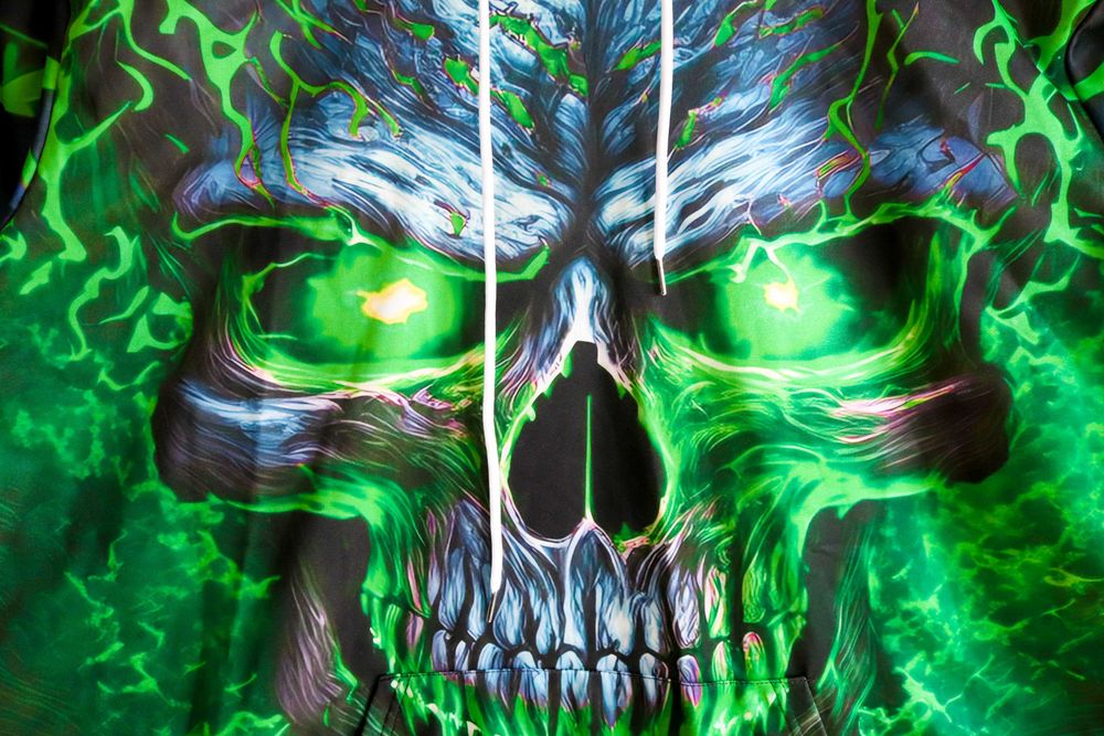 Чоловіче худі на Геловін Хелловін костюм Череп Скелет Зомбі 5XL-6XL