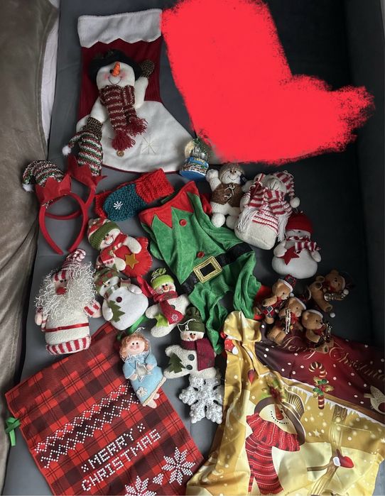 Новорічні іграшки ,ялинка одяг для собачки, іграшки на ялинку носки