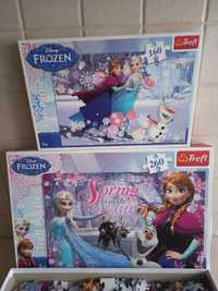 Puzzle Krarina Lodu Disney Frozen/Trefl 260 i 160 Nowe + gratisy