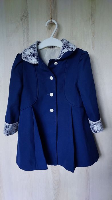 Stary płaszczyk SEARS dziewczęcy oryginalny vintage granatowy