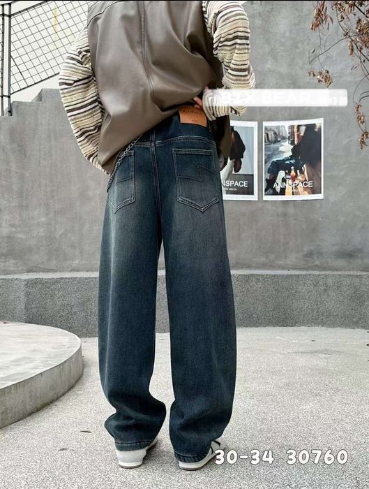 Теплі утеплені широкі джинси на флисі теплые джинсы на флисе Р.146-180