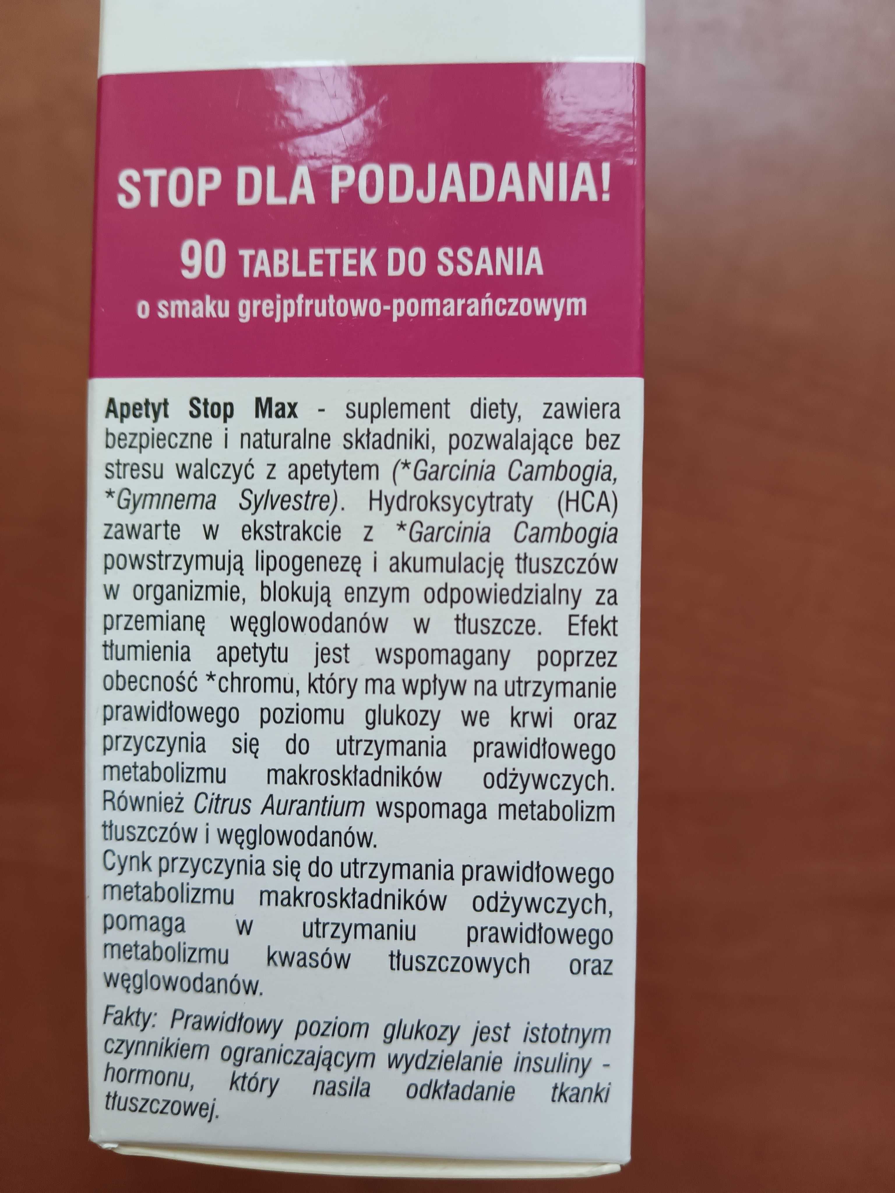 STOP dla podjadania APETYT stop max duże opakowanie 90 tabl do ssania