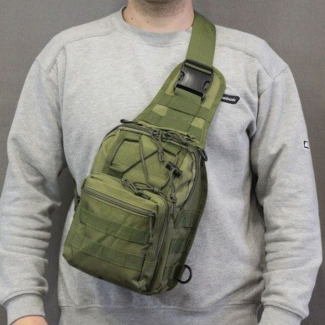Сумка тактическая наплечная, Нагрудная мужская сумка тактическая ткане