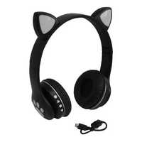 Беспроводные детские Bluetooth наушники с ушками и подсветкой Cat-23M