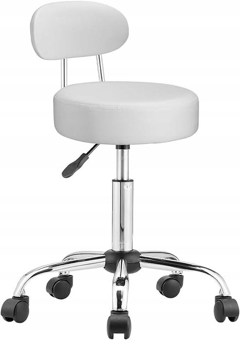 BAKAJI Stołek z kołami i oparciem