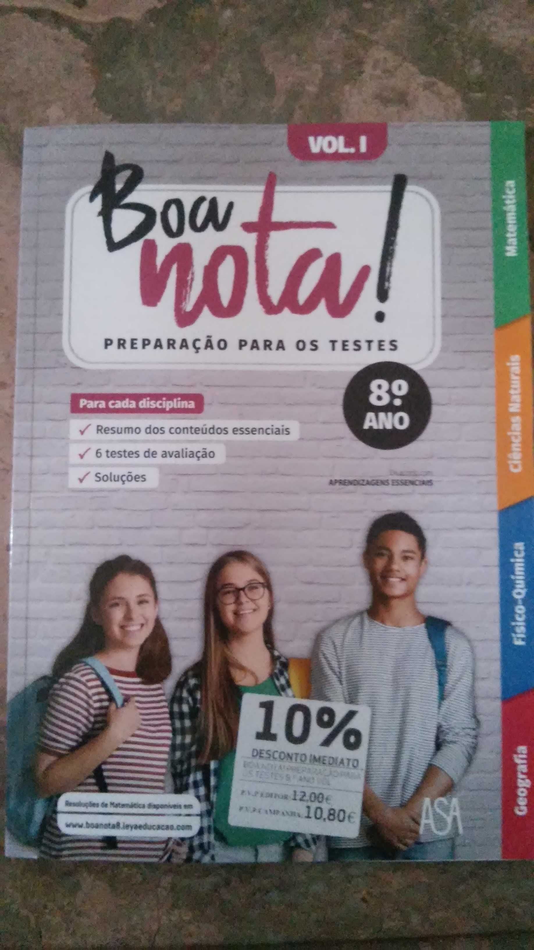 Boa nota! Preparação para os Testes - 8.º Ano Volume I