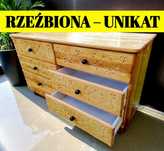 KOMODA DREWNIANA SOSNOWA z drewna rzeźbiona DUŻA 129x67x40cm GÓRALSKA