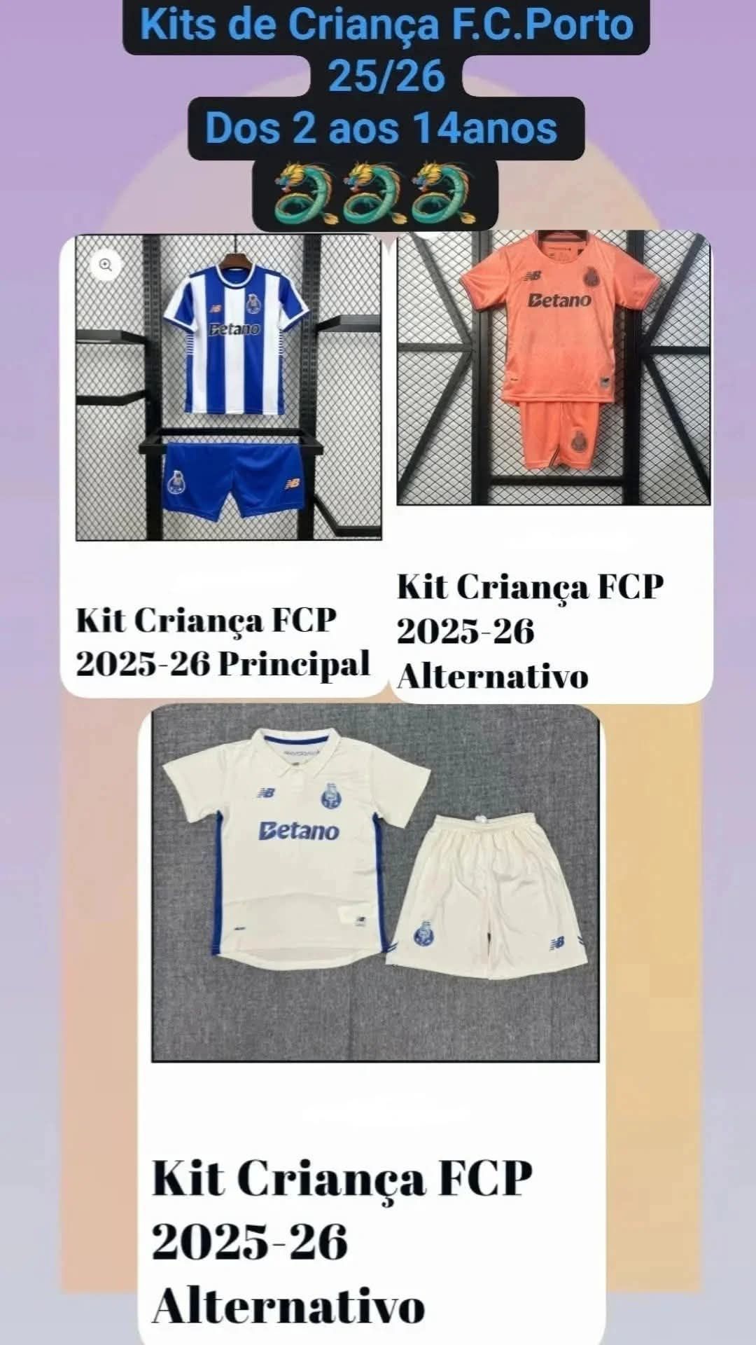 Kits de Criança dos 2 aos 14anos