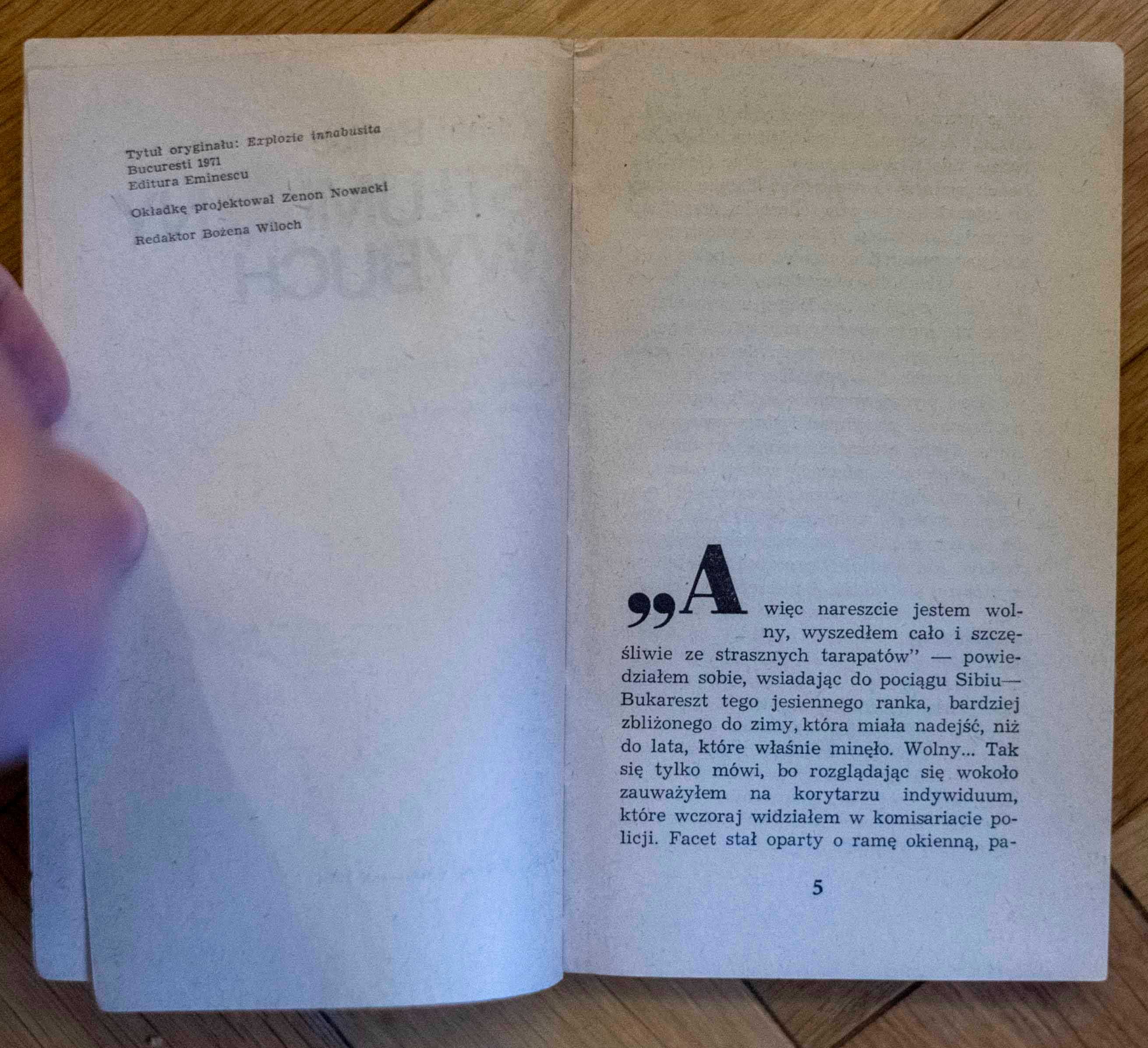 Mihai Beniuc STEUMIONY WYBUCH powieść kryminalna Książka i Wiedza 1974