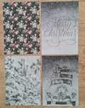 4x plakaty zima święta kwiaty A4 komplet 21x30 cm