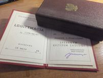 nr 3 Srebrny Krzyż zasługi  PRL wraz z legitymacją