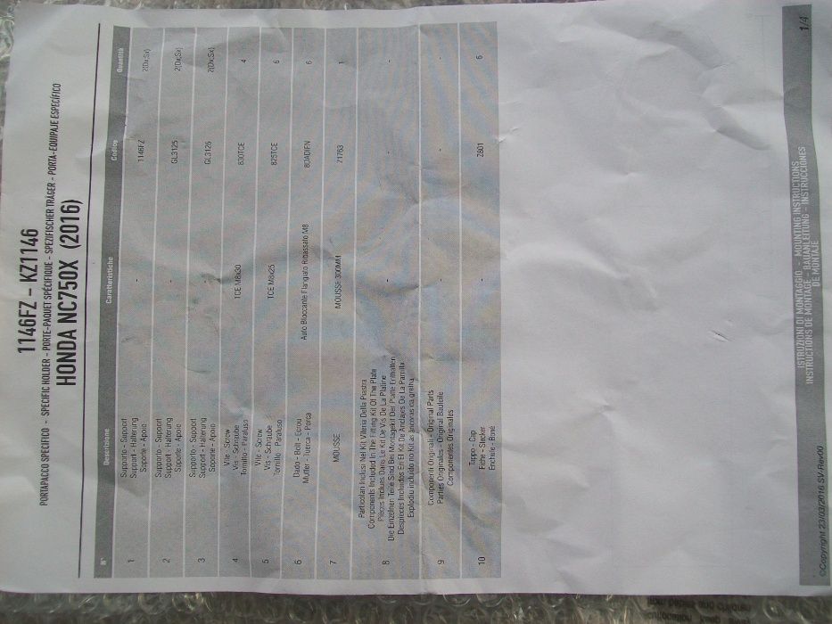 1146FZ GIVI stelaż centr. HONDA NC750X (16>20) i NC750S (16>20) nowy