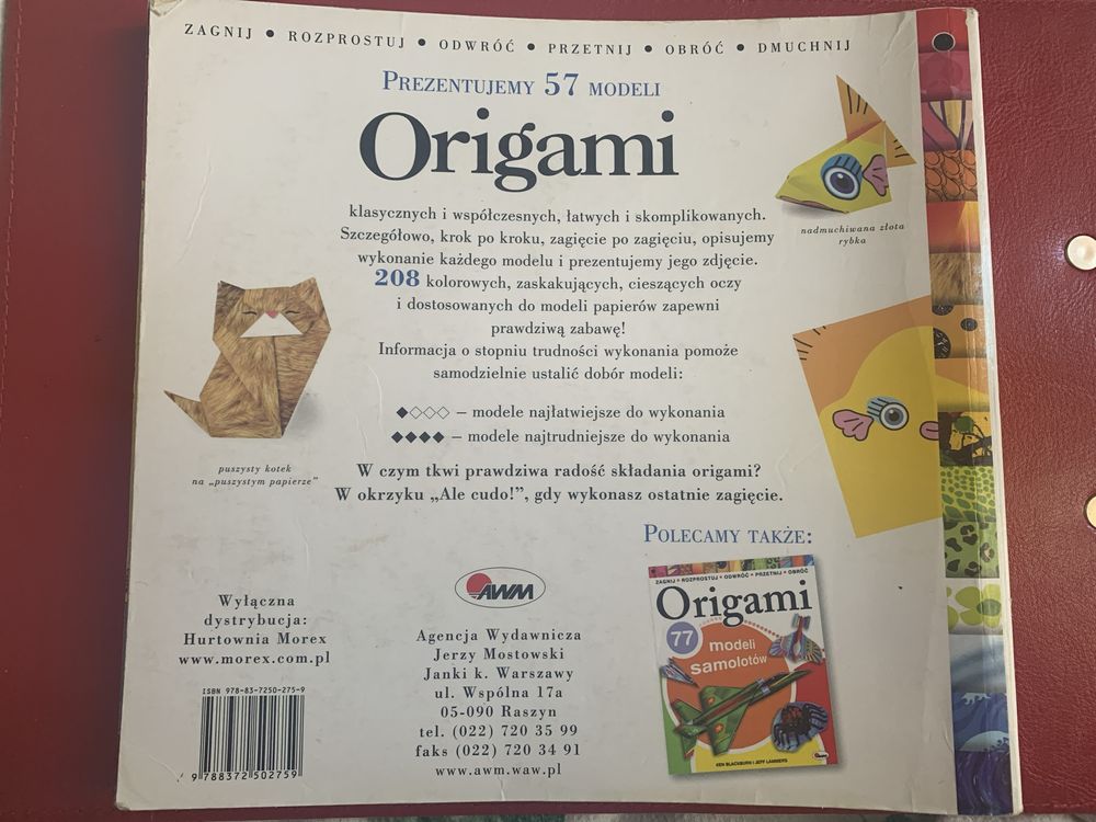 Ksiazka Origami + 24 papiery do składania