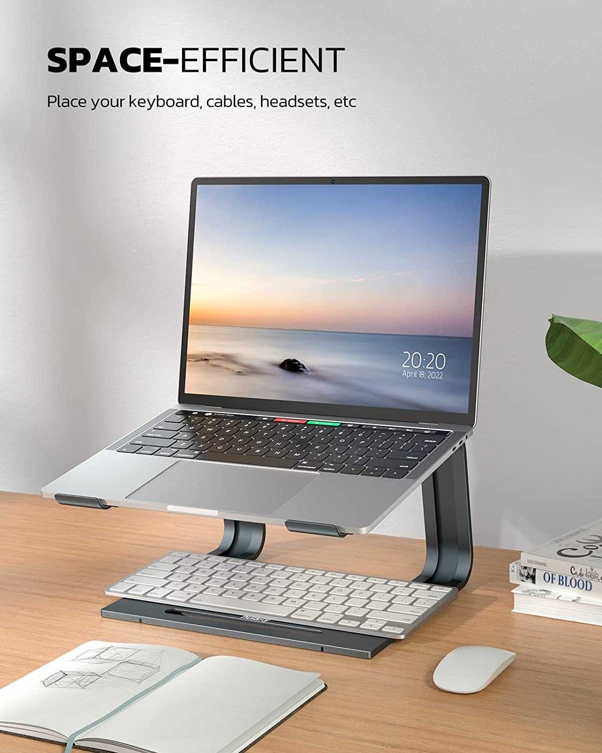 elegancki prosty stojak na laptopa notebook macbook minimalistyczny