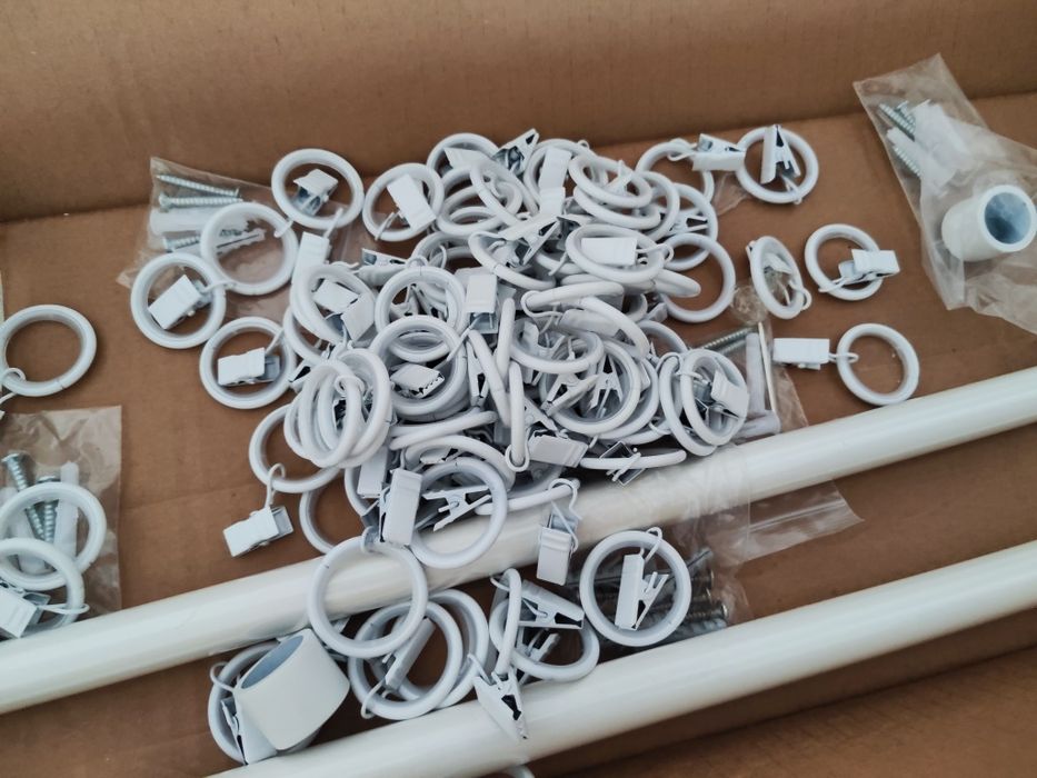 Karnisz biały 140 cm 2 szynowy plus żabki. Łatwy montaż