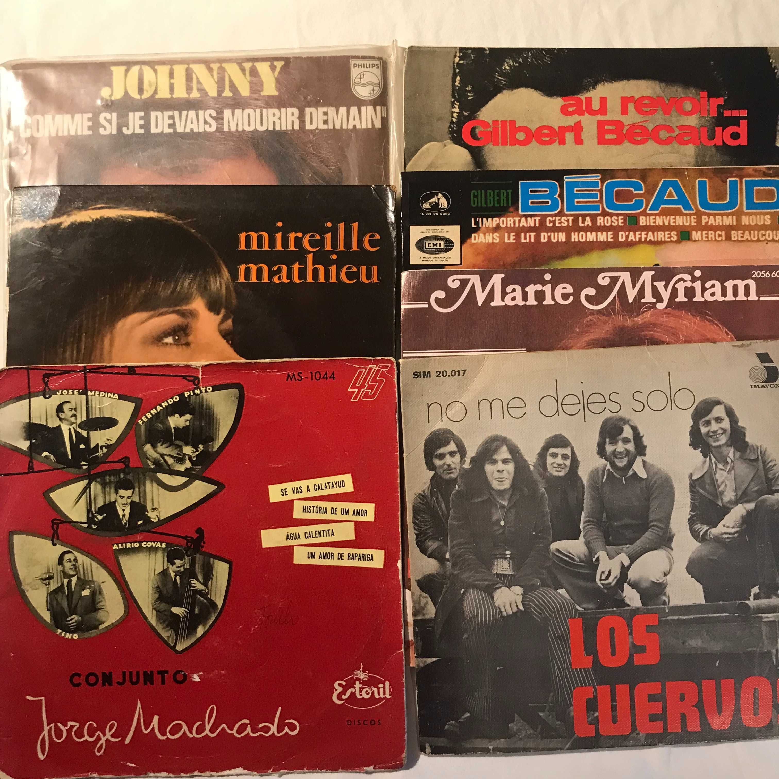 Lote 14 singles vinil Gilbert Becaud Cuervos Conjunto Jorge Machado