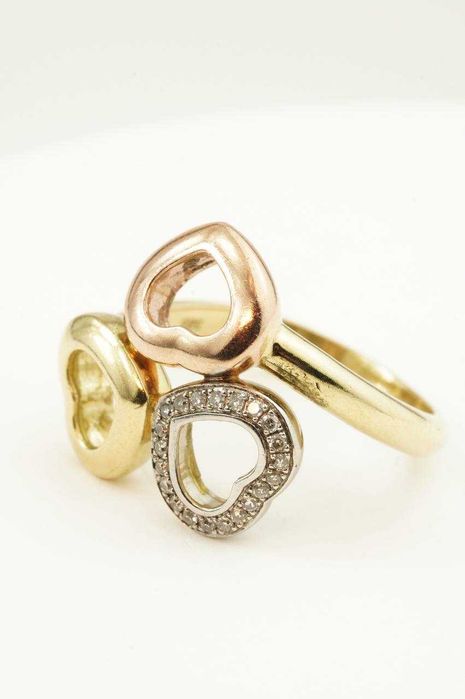 Złoty pierścionek 14K z brylantami  5.80g