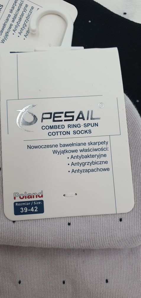 Stopki 98% bawełna bawełniane stopki w kropeczki 39-42