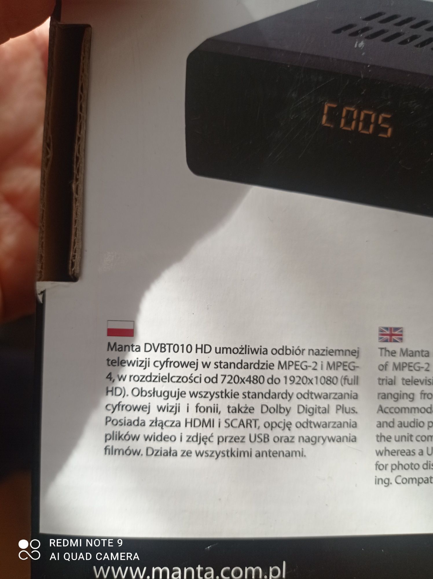 Sprzedam dekoder DVB-T Manta