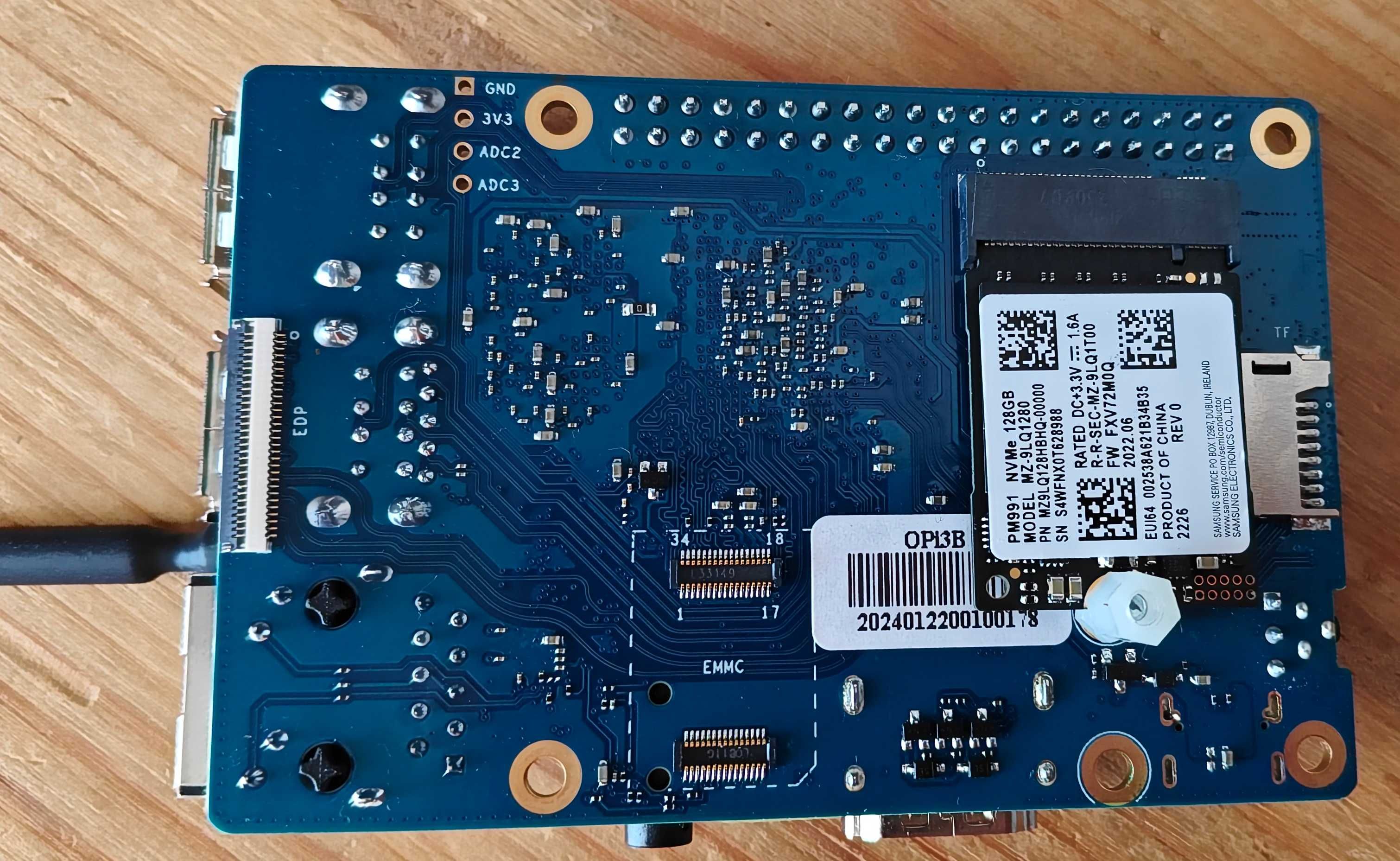 Linux компьютер Orange Pi 3B: 2GB Ram + SSD M.2 NVMe 128Gb