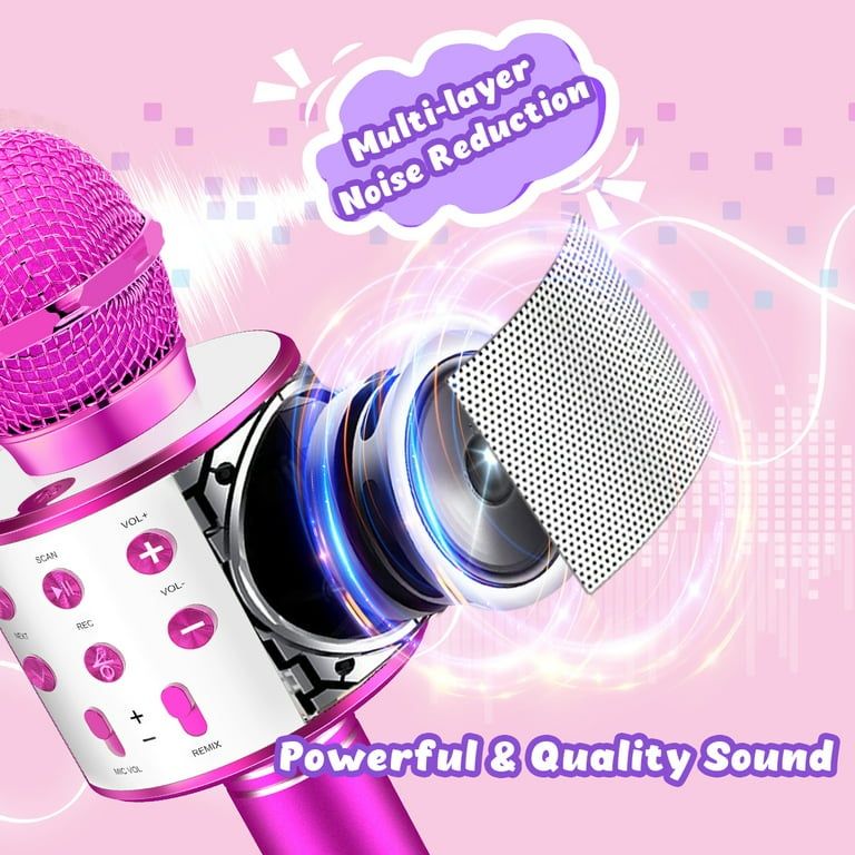 Fioletowy mikrofon karaoke Bluetooth Letsgo dla dzieci