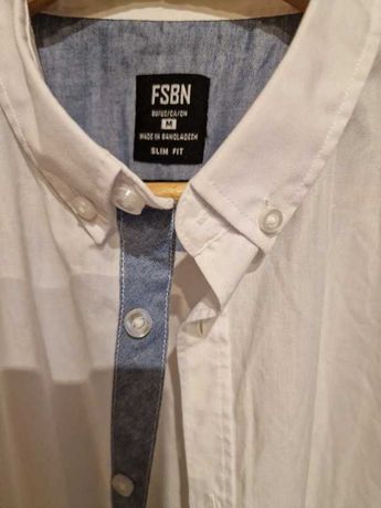 FSBN koszula męska śnieżnobiała na krótki rękaw,jak nowa, rozmiar M