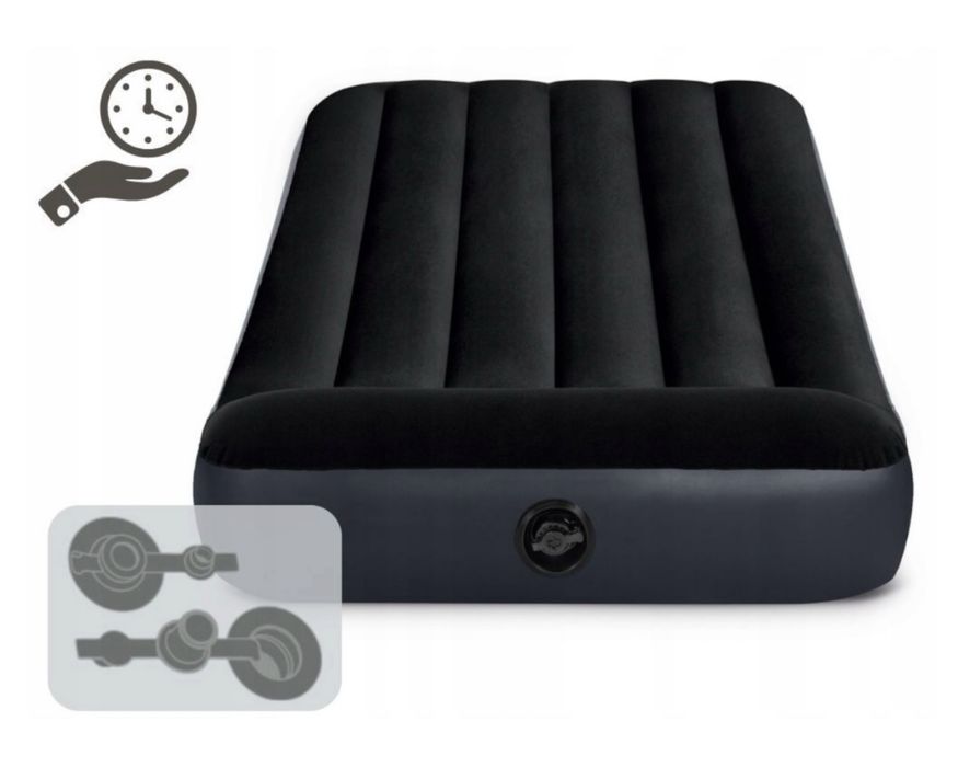 Łożko / Materac dmuchany INTEX 191x99x25 cm – jednoosobowy, welurowy
