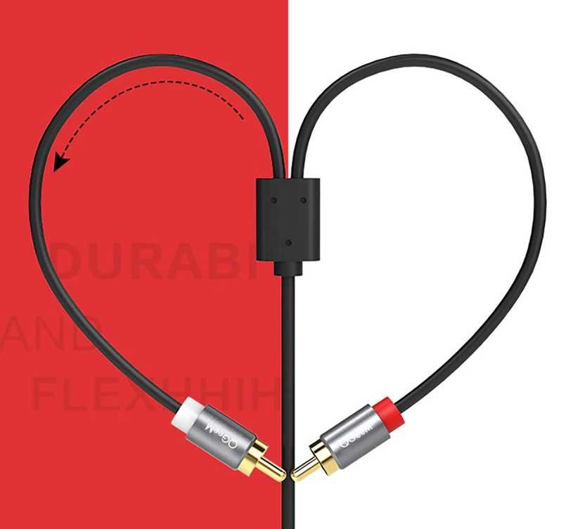QGeeM kabel przewód 3,5mm Jack do 2RCA Cinch 3 metra