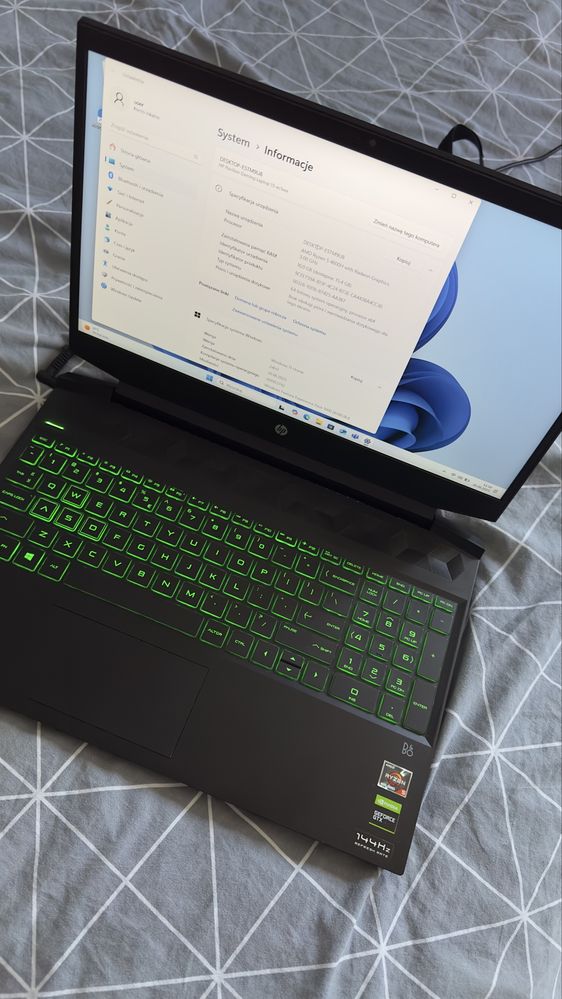 Laptop gamingowy HP Pavilion 16gb ram 512gb ryzen 5 4600h gtx1650