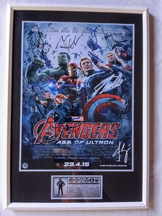 Moldura Filme Avengers Age of Ultron com Autógrafos (A4)
