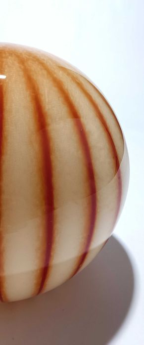 Candeeiro de mesa sem fios de vidro Laranja e branco ao estilo Murano