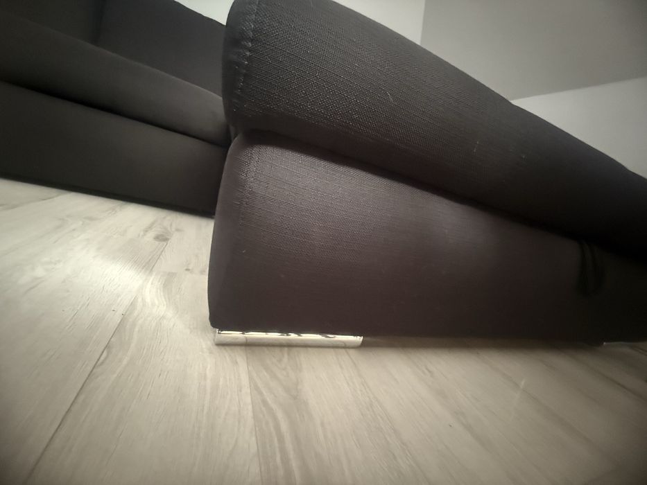 Sofa czarna z funkcją spania rozkładana rogówka  2,8 m