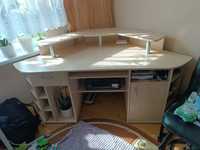 Duże narożne jasne biurko