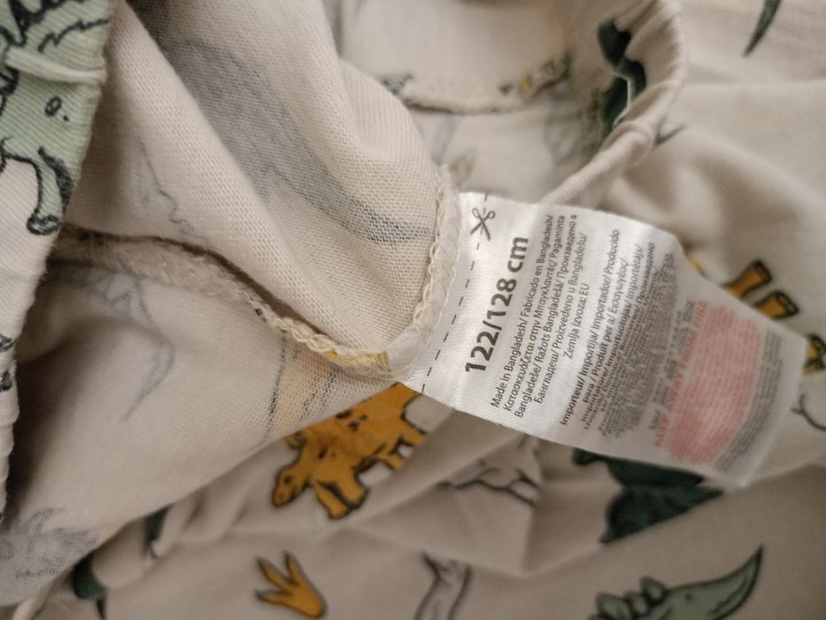 Piżama chłopiec dziewczynka dinozaury 122/128