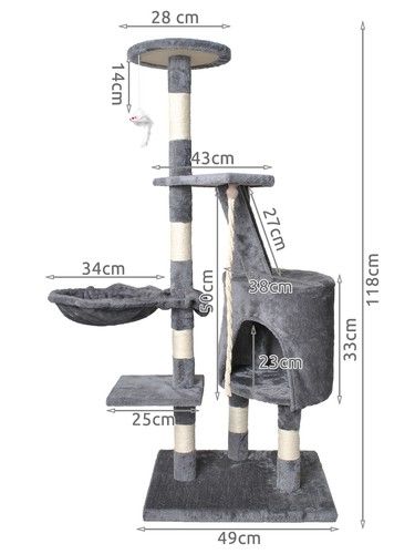 Drzewko dla kota 118cm szare purlov