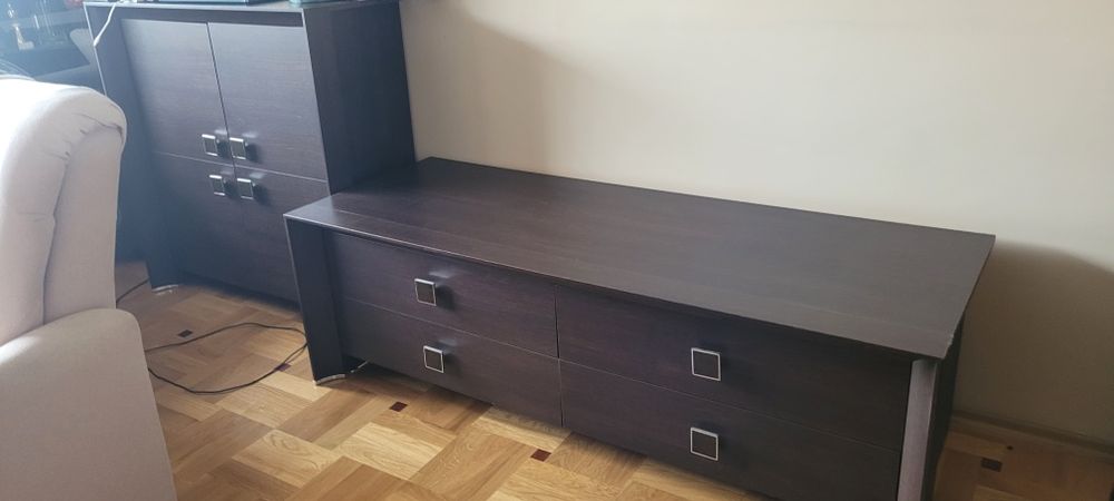 Szafka RTV sorrento black red White